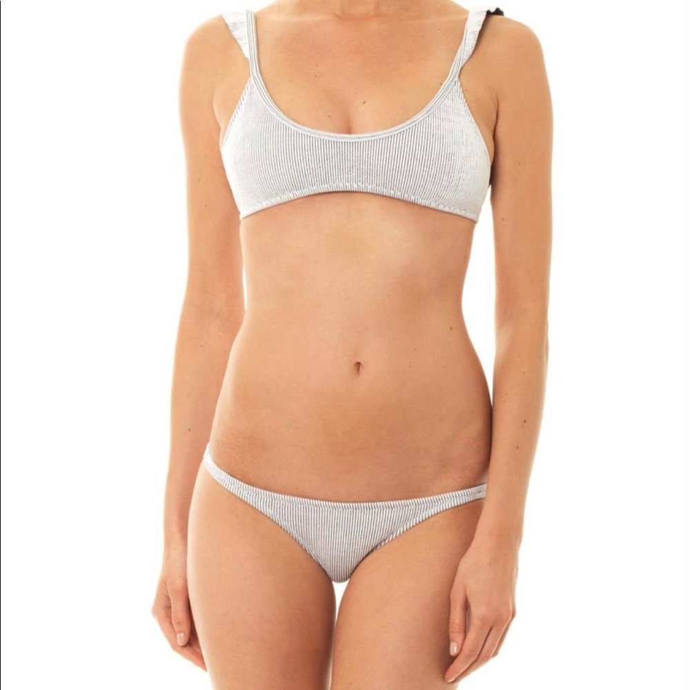 Made By Dawn Petal Striped Bikini Size Small